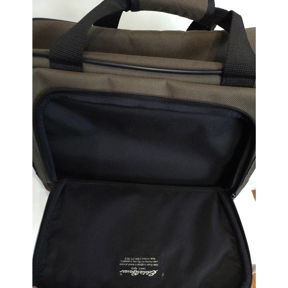 Eddie Bauer Luggage Carry On Handle &‎ Shoulder Strap Canvas Bag Olive Black